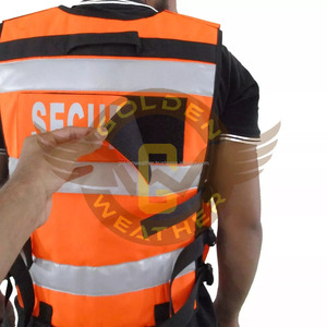 Gilet de sécurité haute visibilité personnalisé avec fermeture éclair avant, poches multifonctionnelles, vêtements de sécurité réfléchissants haute visibilité, polyester, LED clignotante - Product Image 6