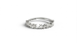 Anillo de Boda con Diamantes Corte Baguette, Anillo Apilable con Racimo de Diamantes, Joyería para Mujer, Diamantes Cultivados en Laboratorio - Product Image 2