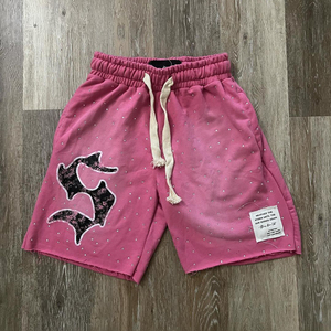 Pantalones Cortos de Algodón para Hombre con Estampado de Verano, Bajo sin Rematar de Alta Calidad con Pedrería, Efecto Desgastado por el Sol, Lavado Ácido, Secado Rápido, Transpirables, Estilo Urbano - Product Image 3