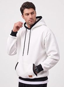 Sweat-shirts d'hiver pour hommes en polyester/coton polaire, col en V, coupe classique, style sportif, imperméables, coupe-vent, écologiques, séchage rapide - Product Image 3