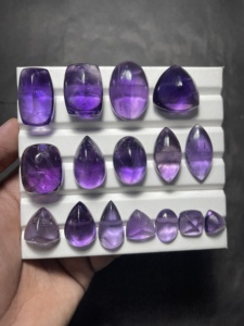 Cabochon en améthyste naturelle, pierre précieuse polie, améthyste violette, bijoux faits à la main, fabricant et fournisseur en gros - Product Image 1