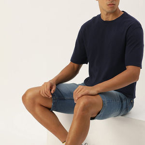 100% Cotton O-Neck Short Sleeve Regular Fit Solid Eco-Friendly Casual Men's Knitted T-Shirt 240 Grams Custom Front <b>Logo</b> - Product Image 3