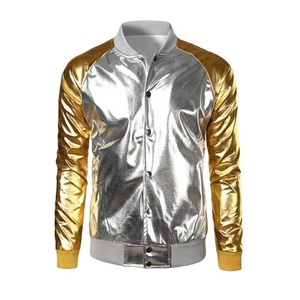 Blouson Bomber Métallique Argenté et Doré Brillant – Vêtement d'extérieur Tendance – Fabricant de Tenues Scéniques Haut de Gamme - Product Image 1