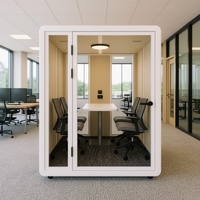Cabine téléphonique moderne insonorisée en aluminium Hexagon Hipod avec écran LED et fenêtre en aluminium pour immeuble de bureaux, autoportante
