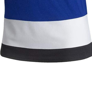 Maillot de hockey sur glace personnalisé, col en V, manches longues, impression sublimée, polyester respirant, unisexe adulte, bleu et blanc, numéros d'équipe - Product Image 3