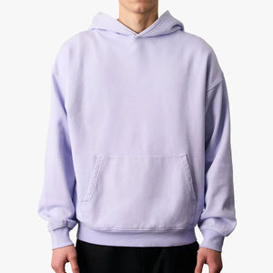 เสื้อฮู้ดดี้โอเวอร์ไซส์ผ้าฝ้ายแท้ 100% ย้อมสีพื้น หนานุ่ม สำหรับผู้ชาย ออกแบบเองได้ สวมใส่สบาย ทรงหลวม ไหล่ตก ลดราคา - Product Image 1