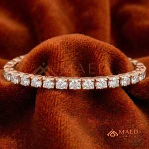 กำไลข้อมือเทนนิสประดับมอยส์ซาไนต์ทรงกลมชุบทองคำสีกุหลาบสำหรับผู้หญิง เครื่องประดับแฟชั่นสุดหรู ของขวัญที่ได้แรงบันดาลใจจากแอตแลนตา - Product Image 2