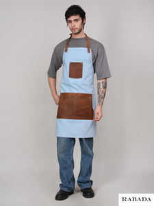 Delantales de cocina de lona de cuero para hombre y mujer a prueba de agua y aceite personalizados para el hogar - Product Image 2