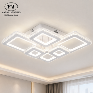 Plafonnier LED moderne 64W à trois couleurs dimmables avec télécommande, en acrylique, pour salon et chambre à coucher - Product Image 1