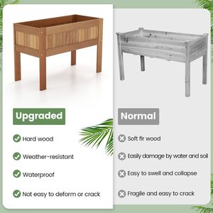 Solid Wood Elevated <b>Planter</b> <b>Box</b> with Legs 1PC Wooden Raised Garden Bed Flower Pots & <b>Planters</b> - Product Image 6