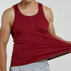 Hot Sale Custom Logo Knitted Breathable V-neck Polyester Cotton Athletic <b>Singlet</b> Muscle Fitness Wear Workout <b>Men</b> Gym Tank Top - Product Image 5