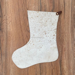 Bas de Noël en cuir véritable et cuir de vachette de Cowboy de qualité supérieure fabriqués à la main avec gland lisse 13 "petits bas de vacances de Noël - Product Image 3