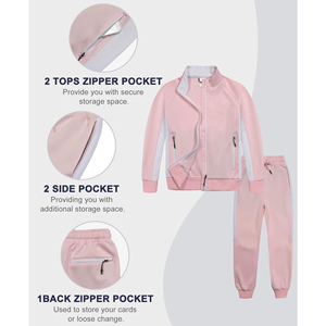 Ensemble de survêtement 2 pièces avec haut zippé et taille élastique, ensemble de survêtement pour femmes, ensemble de survêtement coupe-vent de haute qualité - Product Image 4