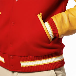 Vestes de baseball unisexes personnalisées de bonne qualité, vêtements décontractés, veste d'hiver avec tissu en toile, design coupe-vent et col. - Product Image 4