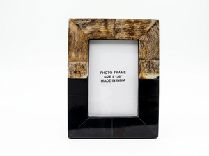Cadre photo en bois massif avec incrustation de corne, fait main, design moderne et élégant, décoration d'intérieur, cadeau pour le marché américain et européen - Product Image 5