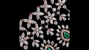 Bridal <b>Statement</b> <b>Necklace</b> Lab Grown Diamonds IGI Certified Rhodium Plated Ethnic Wedding & Party Jewelry for Women - Product Image 5