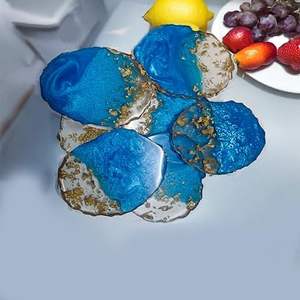 Posavasos de Resina Premium, Juego de Posavasos de Resina para Té y Café, Posavasos Ovalados, Accesorios de Mesa - Product Image 2