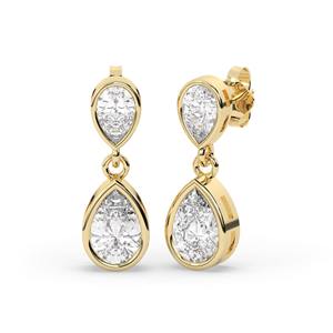 Boucles d'oreilles clous en diamant de laboratoire taille poire, or massif 14 carats, certifiées IGI, plaqué rhodium, style minimaliste, cadeau pour anniversaire de mariage ou pour maman - Product Image 1