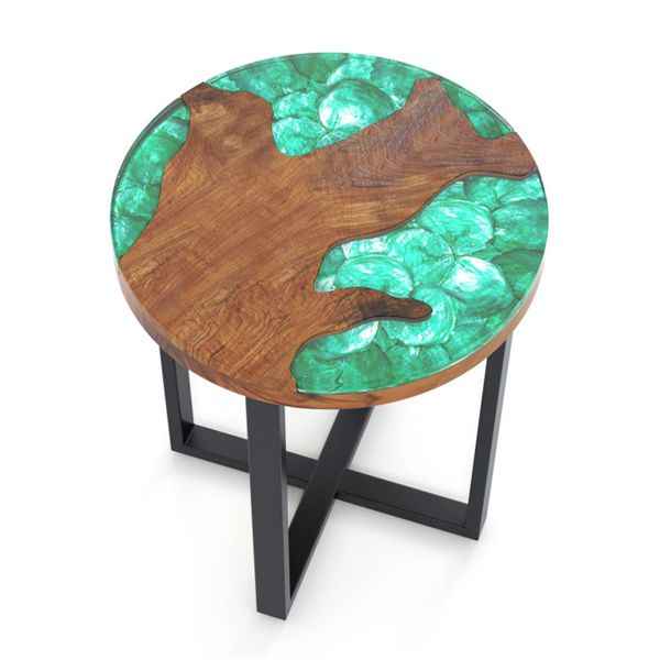 20-Inch Round End Table with Epoxy Top Indoor and Outdoor Use| Alibaba.com