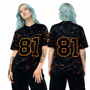Maillot de football américain personnalisé en maille camouflage numérique unisexe respirant col en V tenue d'équipe uniforme sportif personnalisé haut de sport Y2K - Product Image 5