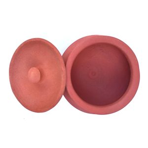 Maceta de terracota hecha a mano con tapa de 750 ml, artesanía de arcilla para decoración del hogar - Product Image 2