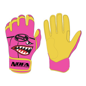 Guantes de Bateo de Cuero NOFA, Negros y Blancos, Acolchados, con Cierre de Hebilla, Ambidiestros, Unisex, para Adultos, Entrenamiento de Béisbol - Product Image 5