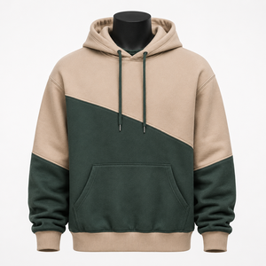 Sudadera con Capucha Personalizada con Bloques de Color, Sudadera Oversize Estilo Urbano, Sudadera Casual Unisex, Fabricante de Ropa OEM ODM - Product Image 1