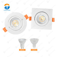 Plafonnier LED encastré réglable avec support de lampe GU10 et logement pour downlight MR16/GU10