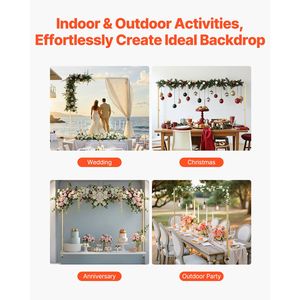 Supporti a barra per tavolo, regolabili da 13'-42" di altezza e 28'-98" di lunghezza, 2 pezzi, per arco da tavolo, arco per palloncini da matrimonio - Product Image 6