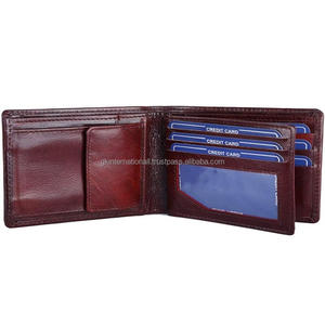 Billetera de cuero para hombre, cartera masculina de lujo con diseño clásico a la moda, con acabado marrón pequeño, de alta calidad, espaciosa, con función RFID - Product Image 6