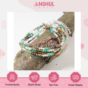 Cheville en pierres précieuses facettées de qualité supérieure AAA, design élégant, unisexe, longueur réglable, extensible, pour usage quotidien, fabriqué en Inde. - Product Image 3