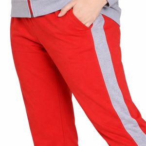 Conjunto deportivo de dos piezas para mujer con capucha y cremallera, diseño color block, corte cómodo, cintura elástica. - Product Image 5