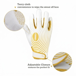 Nouveauté : Gants de football américain respirants de haute qualité à doigts entiers avec fermeture auto-agrippante pour le football américain - Product Image 4