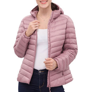 Nouvelle arrivée, manteau d'hiver rembourré pour femme, court, en tricot, imperméable, respirant, en polyester, avec fermeture éclair sur le devant, parka - Product Image 1