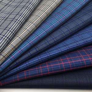 Tissu sergé écologique de poids moyen, infroissable, en mélange de polyester, pour doublure de manteau, uniforme et tissus de costume pour hommes et garçons, vente en gros - Product Image 1