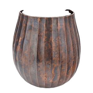 Florero de maceta de metal personalizado de forma ovalada para el hogar y esquinas de hotel Florero antiguo de alta calidad - Product Image 1