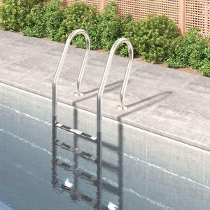 Échelle de piscine standard en acier inoxydable 304 argenté - Product Image 1