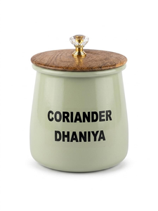 Juego de tarros para especias con recubrimiento de hierro para chile y cilantro, con tapa de madera, pomo de cristal y cuchara dorada, organizador de cocina - Product Image 4