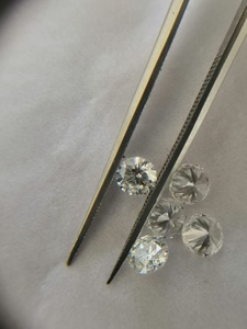 4.60 MM Size 0.40 CT. SI CLARITY DEF Color CVD HPHT Lab Grown Synthetic Polished Diamond <b>Couple</b> <b>Silver</b> <b>Ring</b> Loose Diamonds - Product Image 5