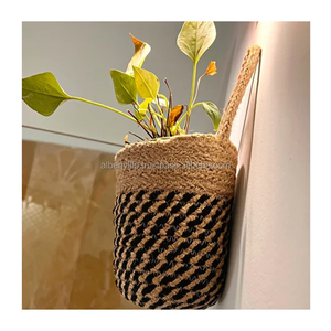Sustainable Portable Jute Woven <b>Storage</b> <b>Basket</b> Organizer Wall Hanging Design - Product Image 4