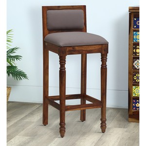 Contemporary Rectangle Sheesham Wood Bar <b>Stool</b> with Backrest | Handcrafted Mahogany | Eco-friendly & Durable | Wholesale - Product Image 2