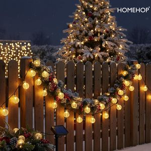 HOMEHOP Solar LED Crystal <b>Ball</b> <b>String</b> Light Outdoor Waterproof Rechargeable Decorative Lamp for Home Garden Balcony - Product Image 6