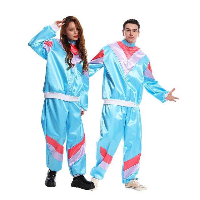 1980s Suit 80s Vintage Sportswear Retro Fashion Tracksuits Costume Disco Outfits for Men and Women