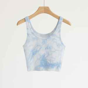 Tops de Tirantes de Tela Acanalada con Cuello Cuadrado para Mujer, Transpirables, con Bordados y Cintas, Formales de Verano, Personalizados al por Mayor - Product Image 4