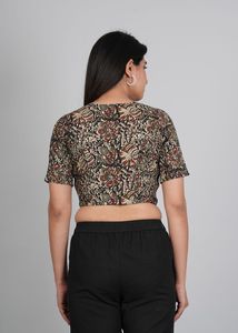 Ensemble Anarkali Kurta Palazzo en coton imprimé Kalamkari Ajrakh, chemisier, vêtements ethniques pour femmes, été, multi-styles - Product Image 2