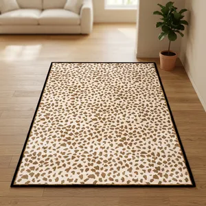 Tapis rectangulaire abstrait en laine Krafterscustom, moelleux, tufté, lavable, avec envers antidérapant en polypropylène, pour salon, gris - Product Image 5