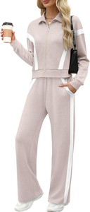 Conjuntos de Salón Blancos Albaricoque para Mujer 2025: Chándal de 2 Piezas, Sudadera y Pantalón de Chándal de Pierna Ancha, Conjunto a Juego - Product Image 6