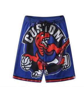 Shorts de basketball pour hommes en polyester pastel - Tissu en maille, taille élastique, séchage rapide, cordon de serrage personnalisé, logo sur le devant, poches latérales - Product Image 1