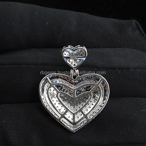 Personalized Custom Heart Pendant IGI Certified 925 Sterling Silver VVS Moissanite Iced Out <b>Rapper</b> Charm Hip Hop Party Jewelry - Product Image 3