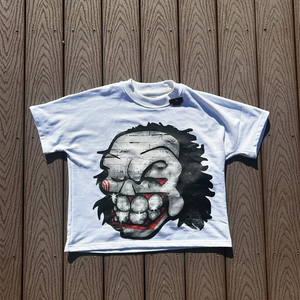 เสื้อยืดโอเวอร์ไซส์ทรงบ็อกซี่สำหรับผู้ชาย ผ้าฝ้าย 100% ระบายอากาศได้ดี แห้งเร็ว ลายกราฟิก สไตล์ไฮสตรีท - Product Image 5